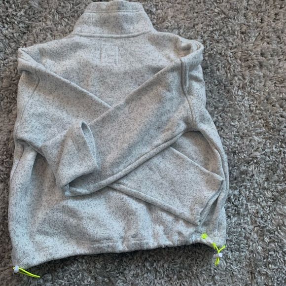 UNIVERSAL THREAD || Light Grey and Lime Green Yellow Accent Half Zip Sweatshirt - Picture 8 of 8